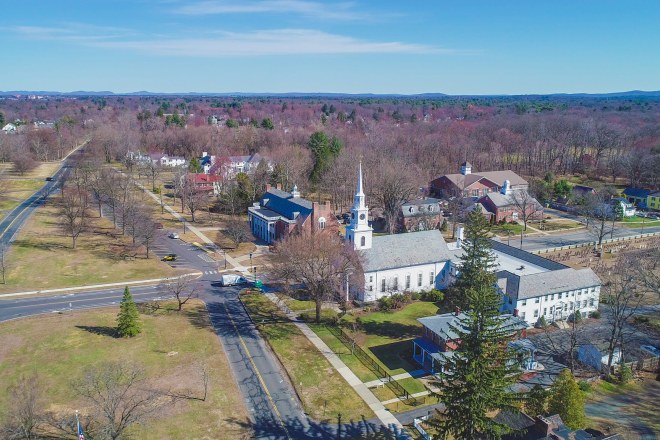 Drone View of Longmeadow Town Common