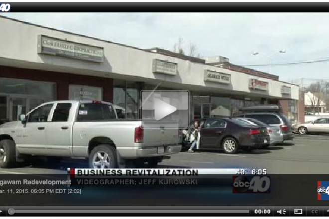 screen capture showing video news story from WGGB about Walnut Street Extension Revitalization planning